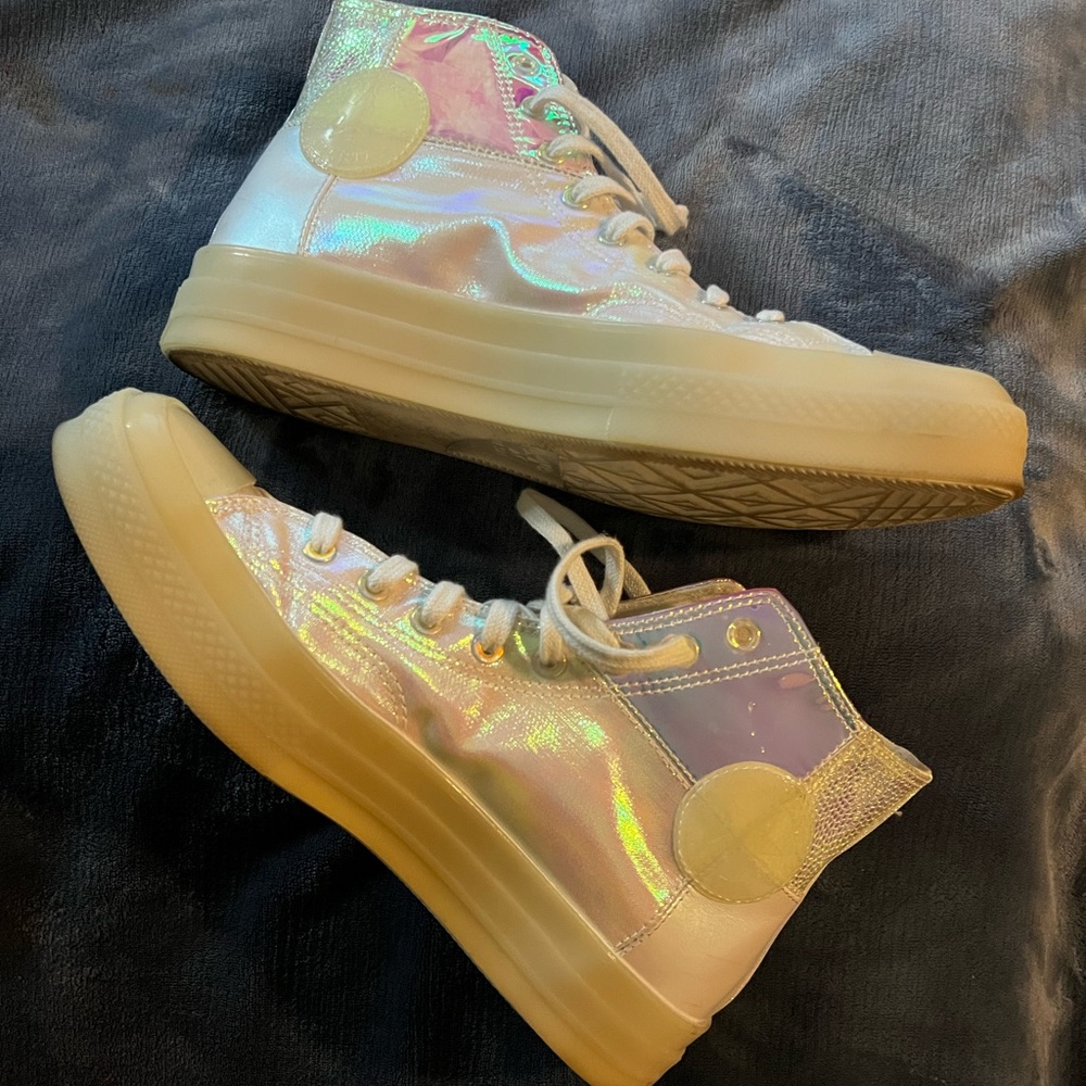 White and iridescent pattern Chuck Taylor